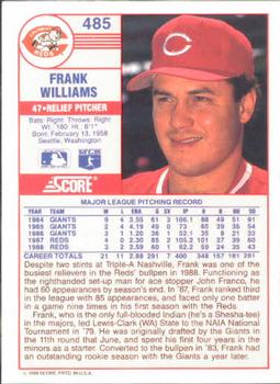 Frank Williams  baseball card collectible - Main Image 2