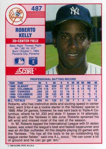 Roberto Kelly  baseball card collectible - Main Image 2