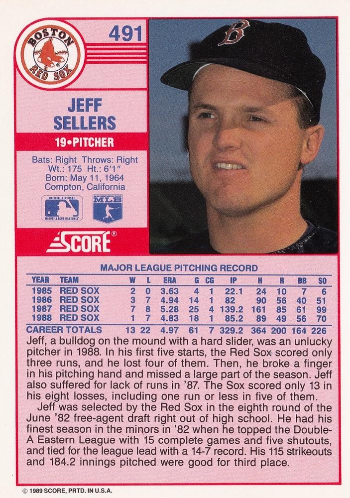 Jeff Sellers  baseball card collectible - Main Image 2