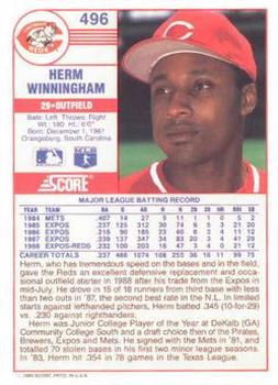 Herm Winningham  baseball card collectible - Main Image 2
