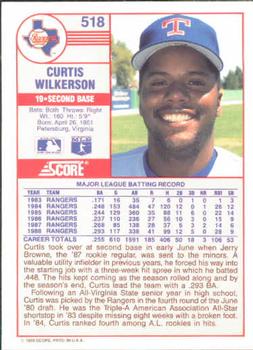 Curtis Wilkerson  baseball card collectible - Main Image 2