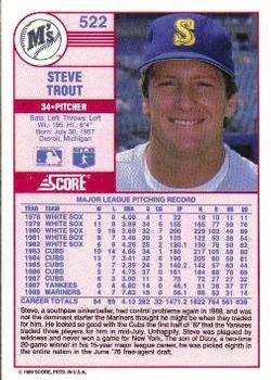 Steve Trout  baseball card collectible - Main Image 2