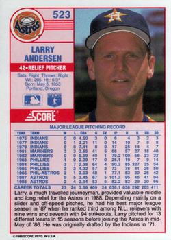 Larry Andersen  baseball card collectible - Main Image 2