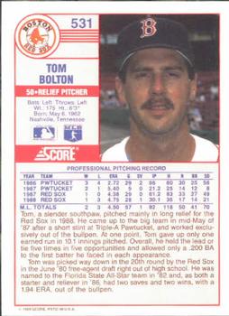 Tom Bolton  baseball card collectible - Main Image 2