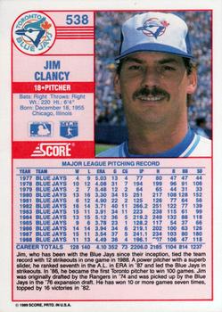 Jim Clancy  baseball card collectible - Main Image 2