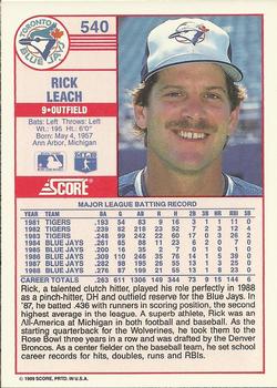 Rick Leach  baseball card collectible - Main Image 2