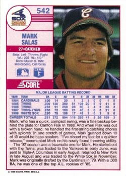 Mark Salas  baseball card collectible - Main Image 2