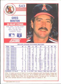 Greg Minton  baseball card collectible - Main Image 2