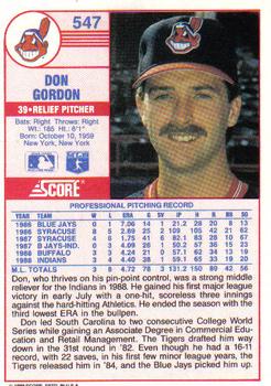 Don Gordon  baseball card collectible - Main Image 2