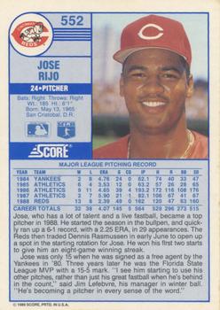 Jose Rijo  baseball card collectible - Main Image 2