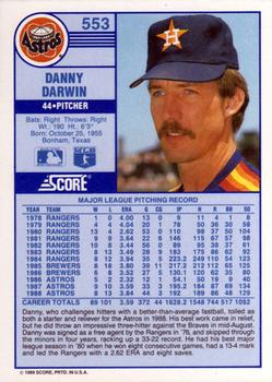 Danny Darwin  baseball card collectible - Main Image 2