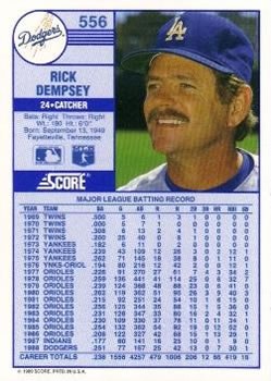 Rick Dempsey  baseball card collectible - Main Image 2