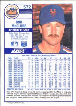 Bob McClure  baseball card collectible - Main Image 2