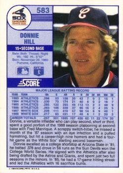 Donnie Hill  baseball card collectible - Main Image 2