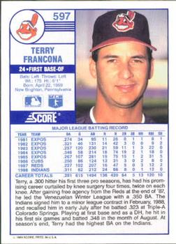 Terry Francona  baseball card collectible - Main Image 2