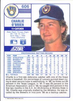 Charlie O’Brien  baseball card collectible - Main Image 2