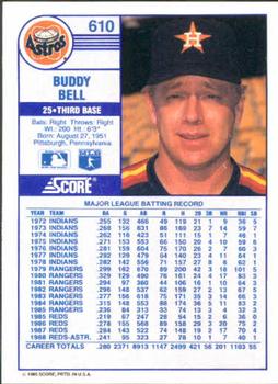 Buddy Bell  baseball card collectible - Main Image 2
