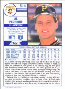 Al Pedrique  baseball card collectible - Main Image 2