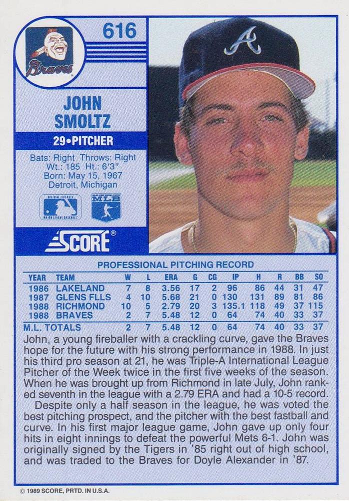 John Smoltz  baseball card collectible - Main Image 2