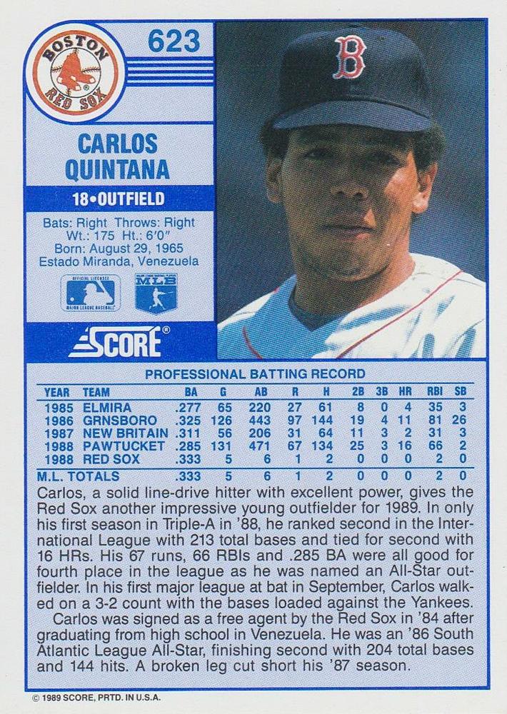 Carlos Quintana  baseball card collectible - Main Image 2