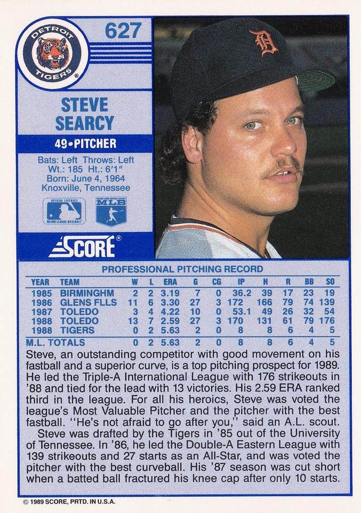 Steve Searcy  baseball card collectible - Main Image 2
