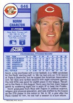 Norm Charlton  baseball card collectible - Main Image 2