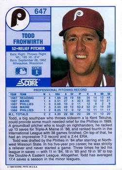 Todd Frohwirth  baseball card collectible - Main Image 2
