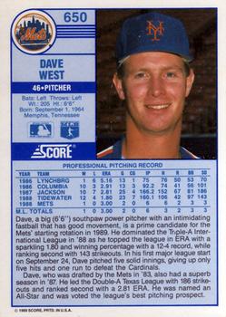 Dave West  baseball card collectible - Main Image 2