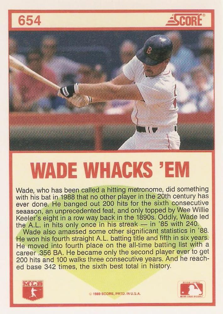 Wade Boggs  baseball card collectible - Main Image 2