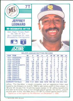 Jeffrey Leonard  baseball card collectible - Main Image 2