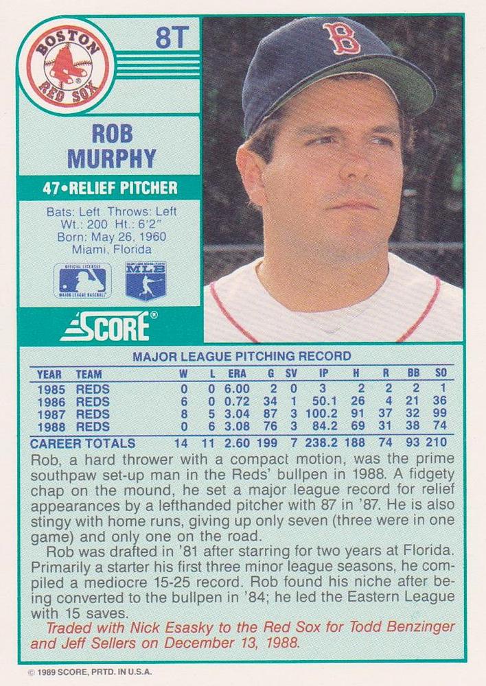 Rob Murphy  baseball card collectible - Main Image 2