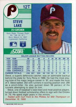 Steve Lake  baseball card collectible - Main Image 2