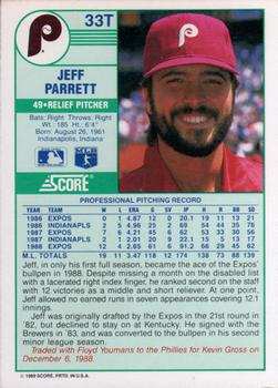 Jeff Parrett  baseball card collectible - Main Image 2