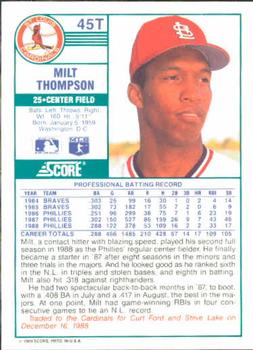 Milt Thompson  baseball card collectible - Main Image 2