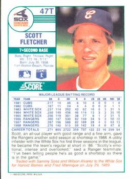 Scott Fletcher  baseball card collectible - Main Image 2
