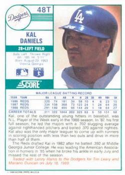 Kal Daniels  baseball card collectible - Main Image 2