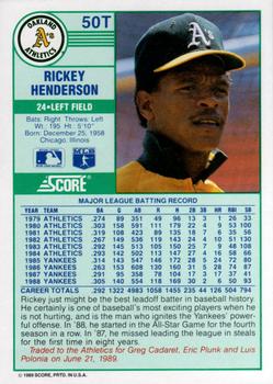 Rickey Henderson  baseball card collectible - Main Image 2