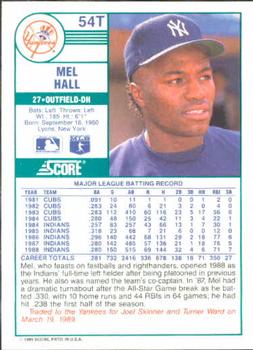 Mel Hall  baseball card collectible - Main Image 2