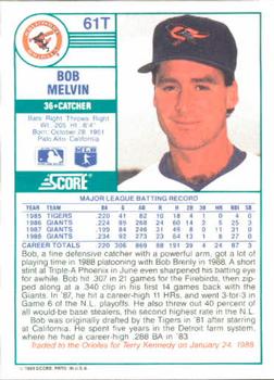 Bob Melvin  baseball card collectible - Main Image 2