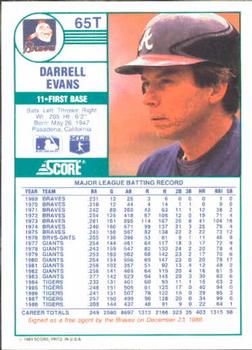 Darrell Evans  baseball card collectible - Main Image 2