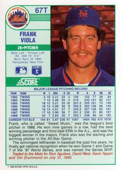 Frank Viola  baseball card collectible - Main Image 2