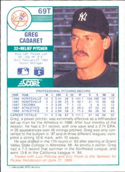 Greg Cadaret  baseball card collectible - Main Image 2