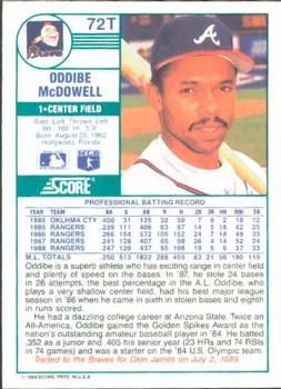 Oddibe McDowell  baseball card collectible - Main Image 2