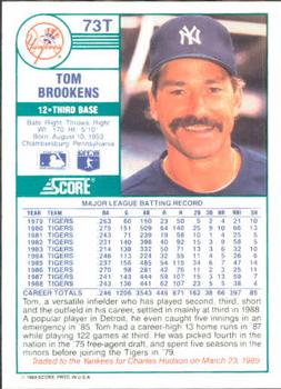 Tom Brookens  baseball card collectible - Main Image 2