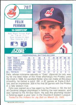 Felix Fermin  baseball card collectible - Main Image 2