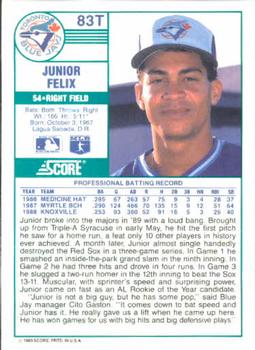 Junior Felix  baseball card collectible - Main Image 2