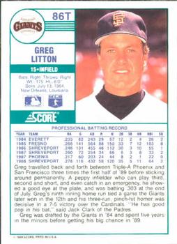 Greg Litton  baseball card collectible - Main Image 2