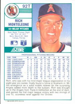Rich Monteleone  baseball card collectible - Main Image 2