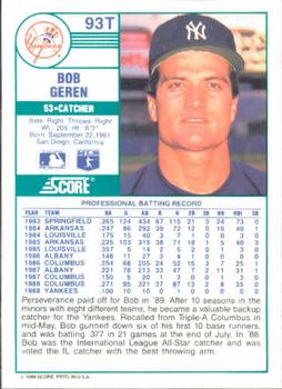 Bob Geren  baseball card collectible - Main Image 2