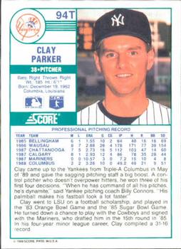Clay Parker  baseball card collectible - Main Image 2
